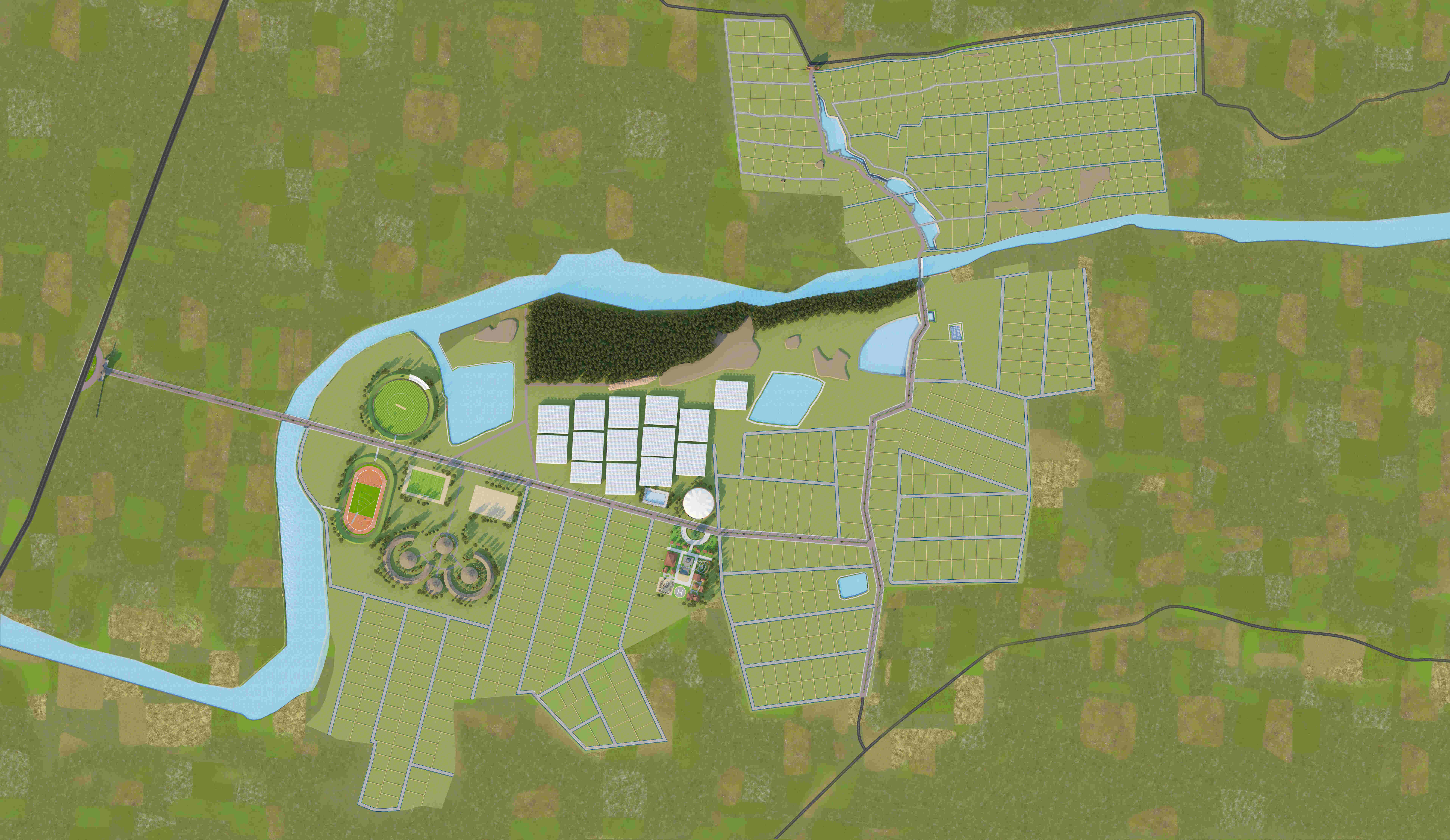 chithravathi organic village 3D masterplan